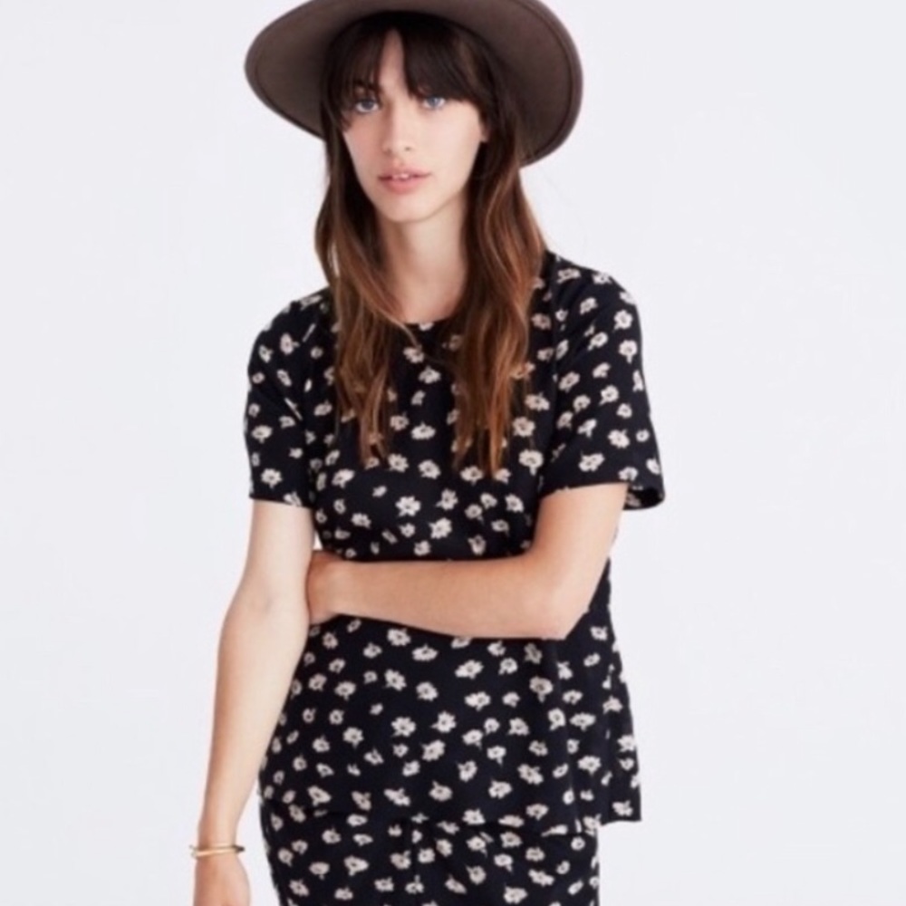 Madewell Button-Back Tee in Seattle Floral